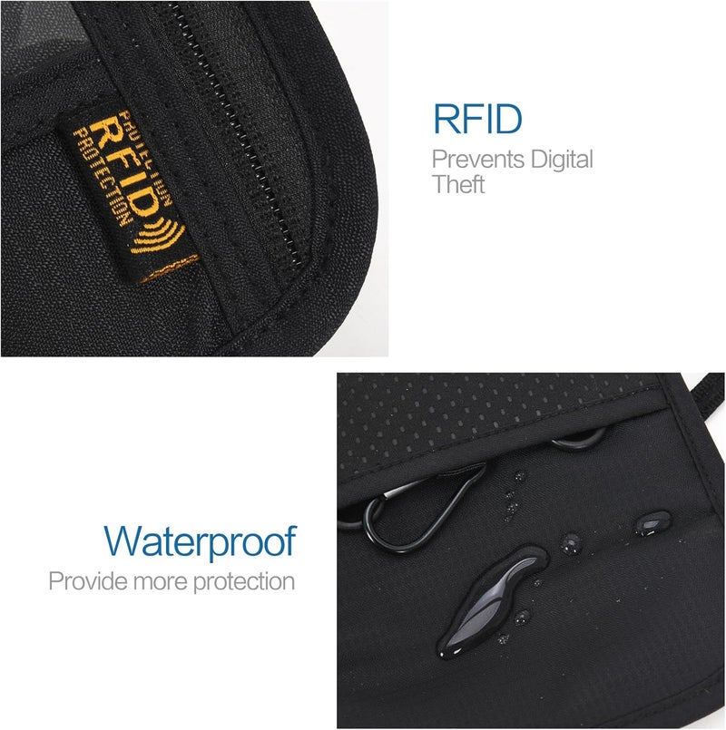 Arouselove Neck Wallet Lightweight RFID Blocking Waterproof Travel Pouch for Women Men - Image 5